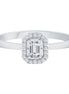 Caprice Solitaire Entouré Serti Clos Baguette Diamant 0,306ct