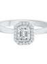 Caprice Entouré Taille Émeraude Serti Griffe Diamant 0,30ct