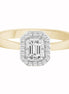 Caprice Solitaire Entouré Serti Clos Baguette Diamant 0,45ct