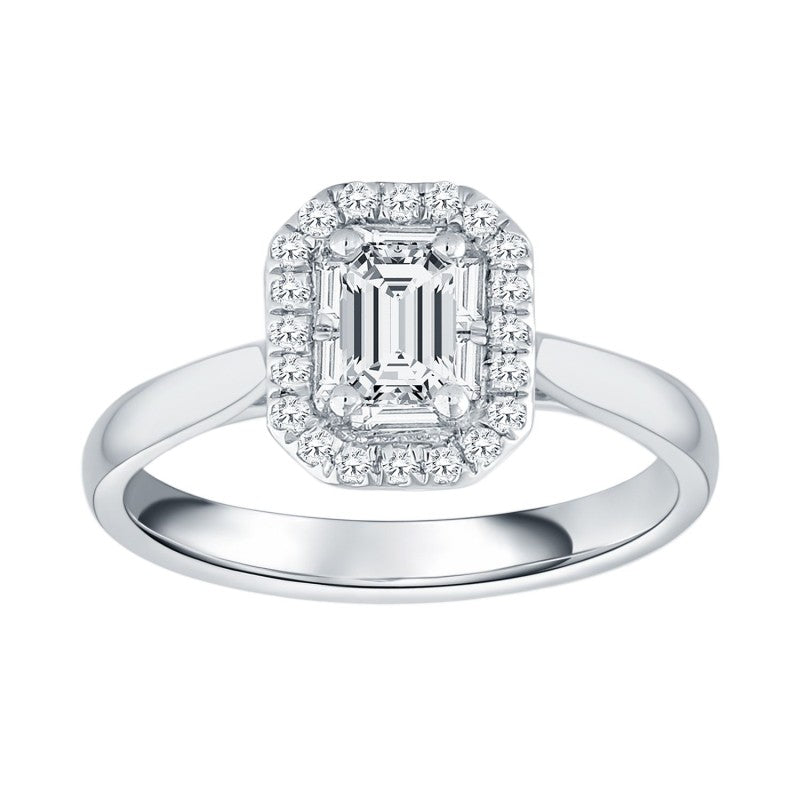 SOLITAIRE ENTOURÉ CAPRICE ÉMERAUDE 0.70CT