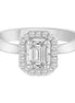 Caprice Solitaire Entouré Serti Clos Baguette Diamant 0,72ct