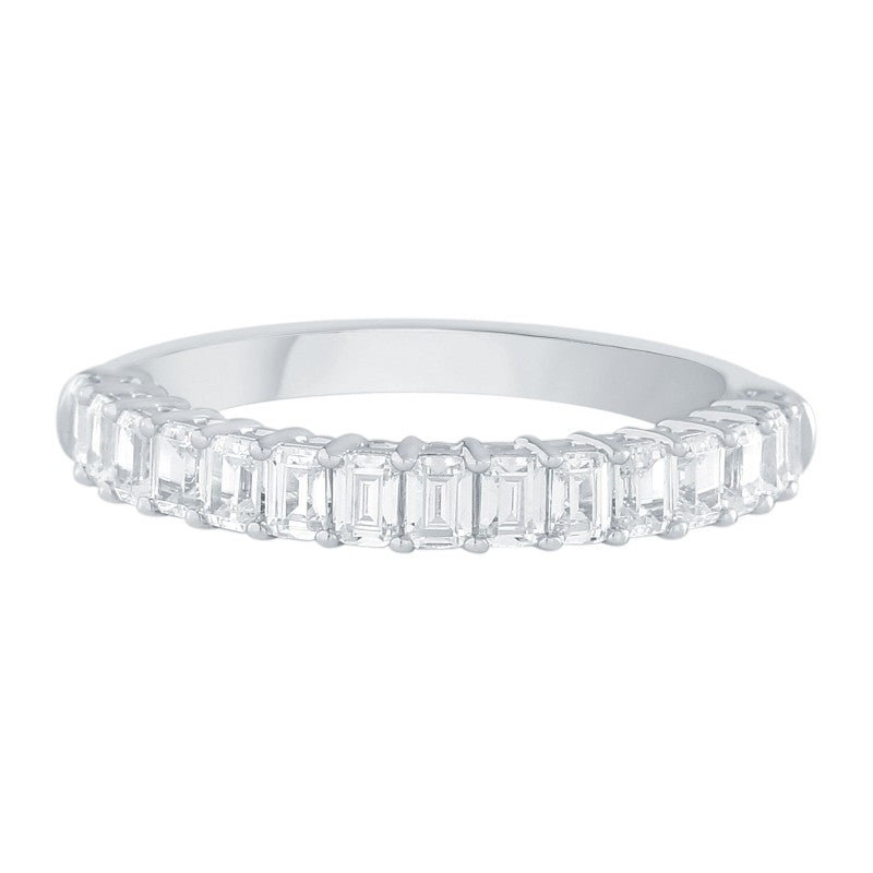 Alliance Taille Émeraude Serti Griffe Diamant 1,40ct