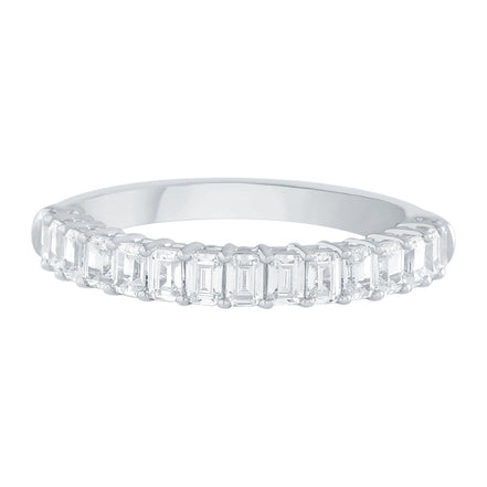 Alliance Taille Émeraude Serti Griffe Diamant 1,40ct