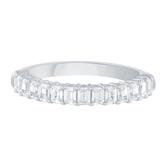 Alliance taille émeraude sertie griffe diamant 1,40ct