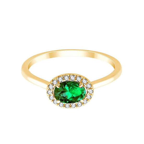 Émeraude et diamants 0,08 carat