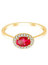 Ruby & 0.08ct Diamond Bezel Setting