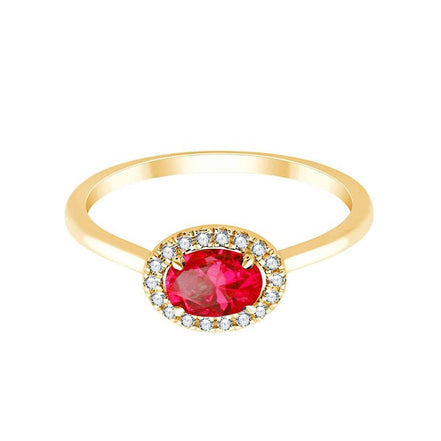 Ruby & 0.08ct Diamond Bezel Setting