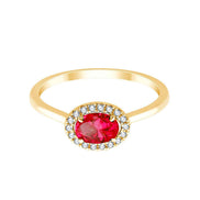 Ruby & 0.08ct Diamond Bezel Setting