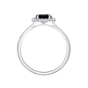 Sertissage clos saphir et diamants 0,08 ct