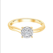 Bague, Solitaire Diamant 0,1ct