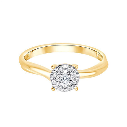 Bague, Solitaire Diamant 0,1ct