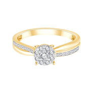 Bague serti clos diamant en or 18 carats