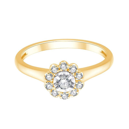 Solitaire Entouré Serti Clos Diamant 0,21ct