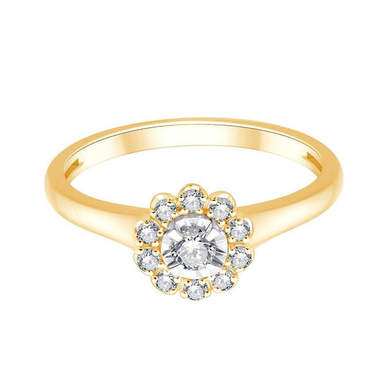 Solitaire Entouré Serti Clos Diamant 0,21ct