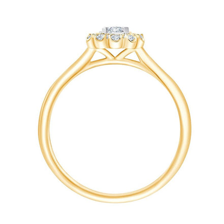 Solitaire Entouré Serti Clos Diamant 0,21ct