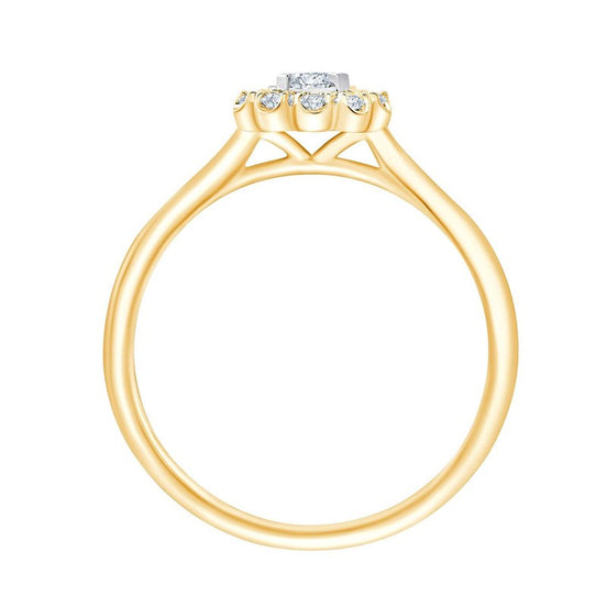 Solitaire Entouré Serti Clos Diamant 0,21ct