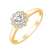 Solitaire Entouré Serti Clos Diamant 0,21ct