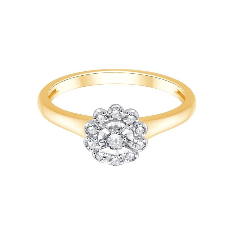 Solitaire Entouré Serti Clos Diamant 0,21ct