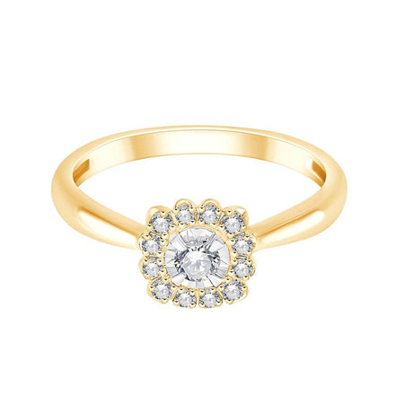 Solitaire Entouré Diamant 0,21ct