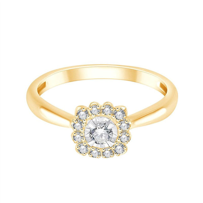 Solitaire Entouré Diamant 0,21ct