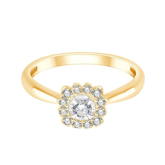 Solitaire Entouré Diamant 0,21ct