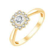 Solitaire Entouré Diamant 0,21ct