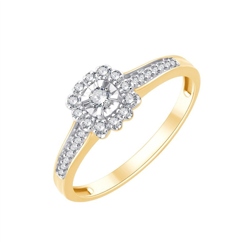 Solitaire Accompagné Diamant 0,18ct