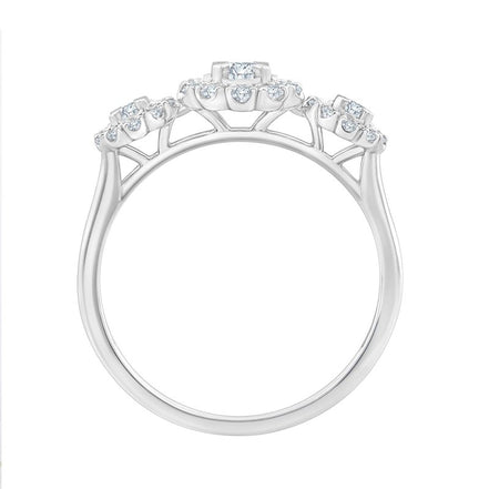 Bague trilogie diamant en or 18 carats
