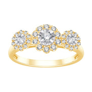 Bague trilogie diamant en or 18 carats