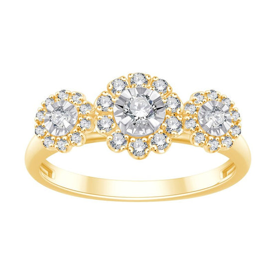 Trilogy diamond ring in 18k gold