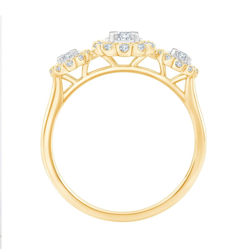 Bague trilogie diamant en or 18 carats