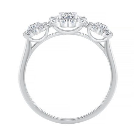 Bague trilogie diamant en or 18 carats