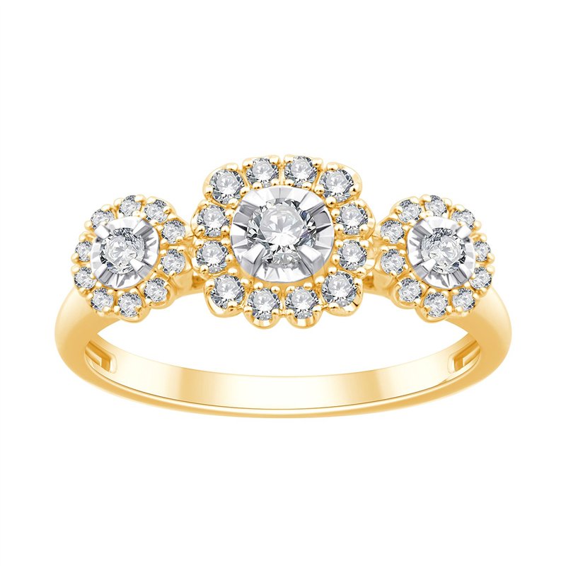 Bague trilogie diamant en or 18 carats