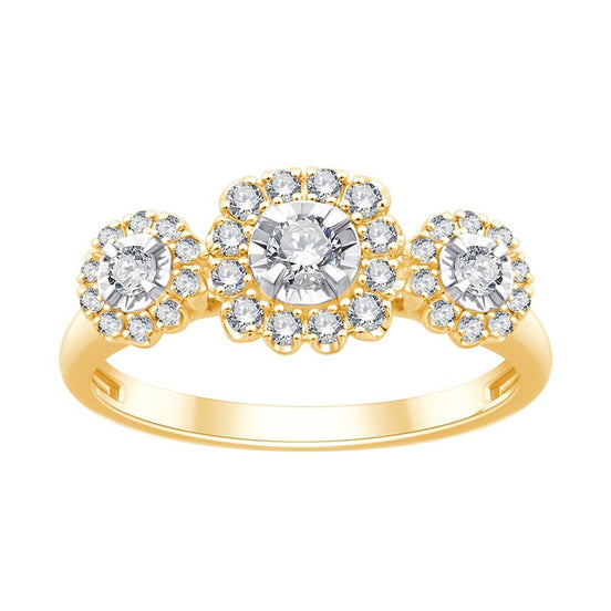 18K White Gold Diamond Trilogy Ring