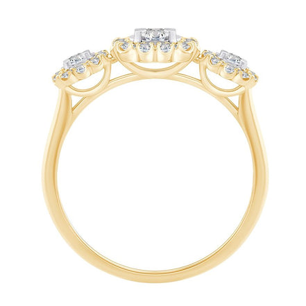 Bague trilogie diamant en or 18 carats