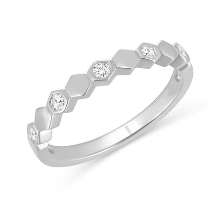 Bague, Demi Alliance Diamant 0,14ct