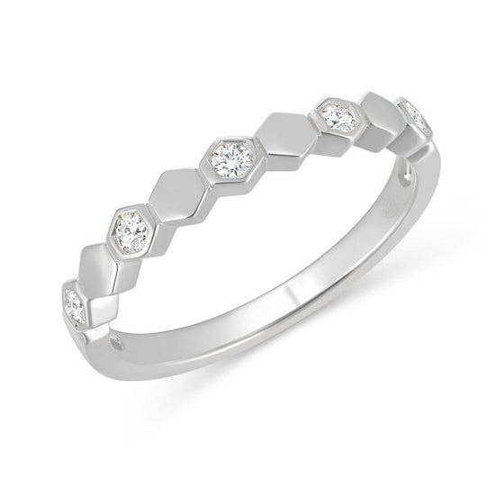 Bague, Demi Alliance Diamant 0,14ct