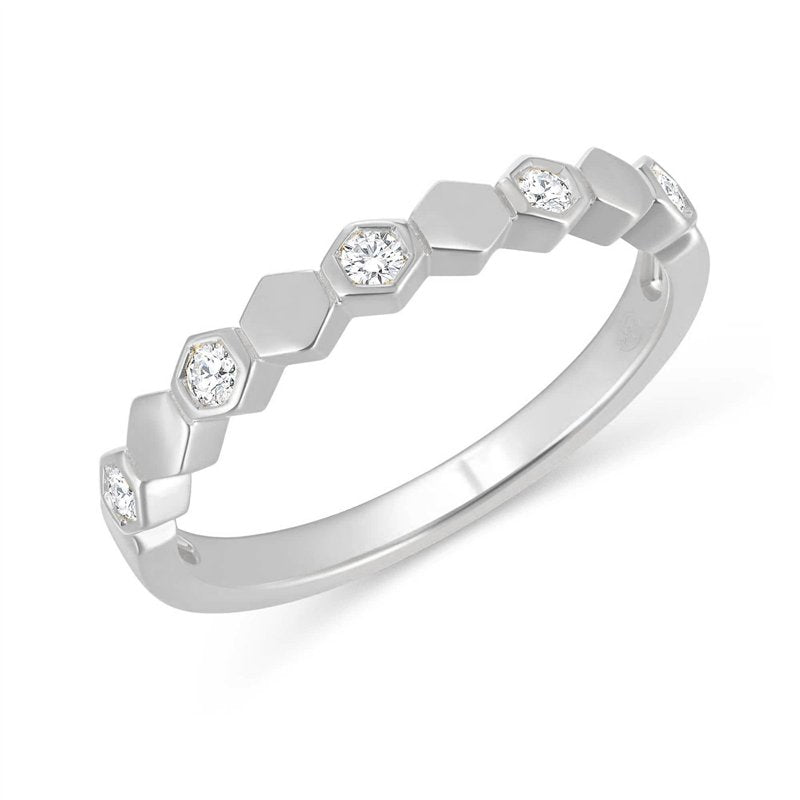 Bague, Demi Alliance Diamant 0,14ct
