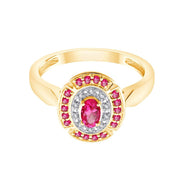 Toi et Moi Rubis et Diamants 0,02 ct