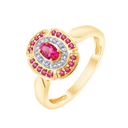 Toi et Moi Rubis et Diamants 0,02 ct
