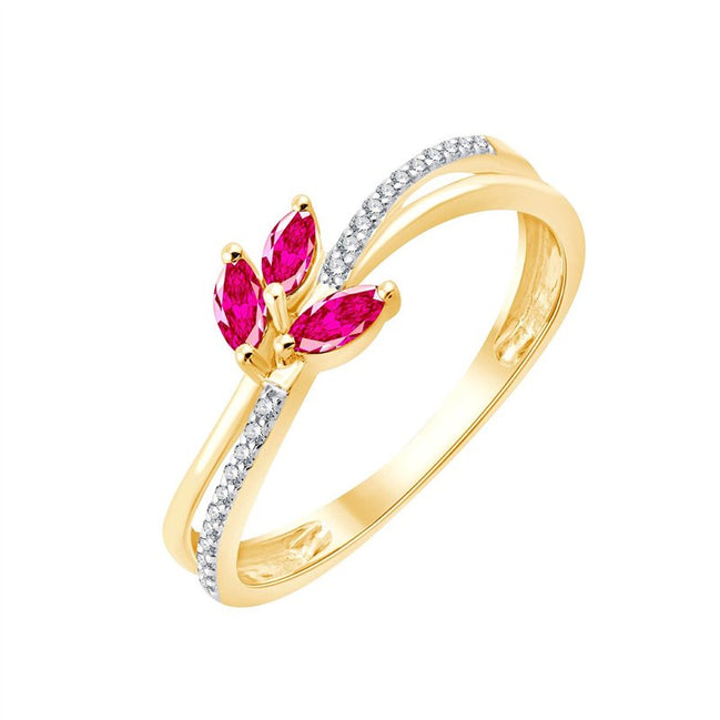 Toi & Moi Rubis & Diamants 0,05ct
