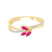 Toi & Moi Rubis & Diamants 0,05ct