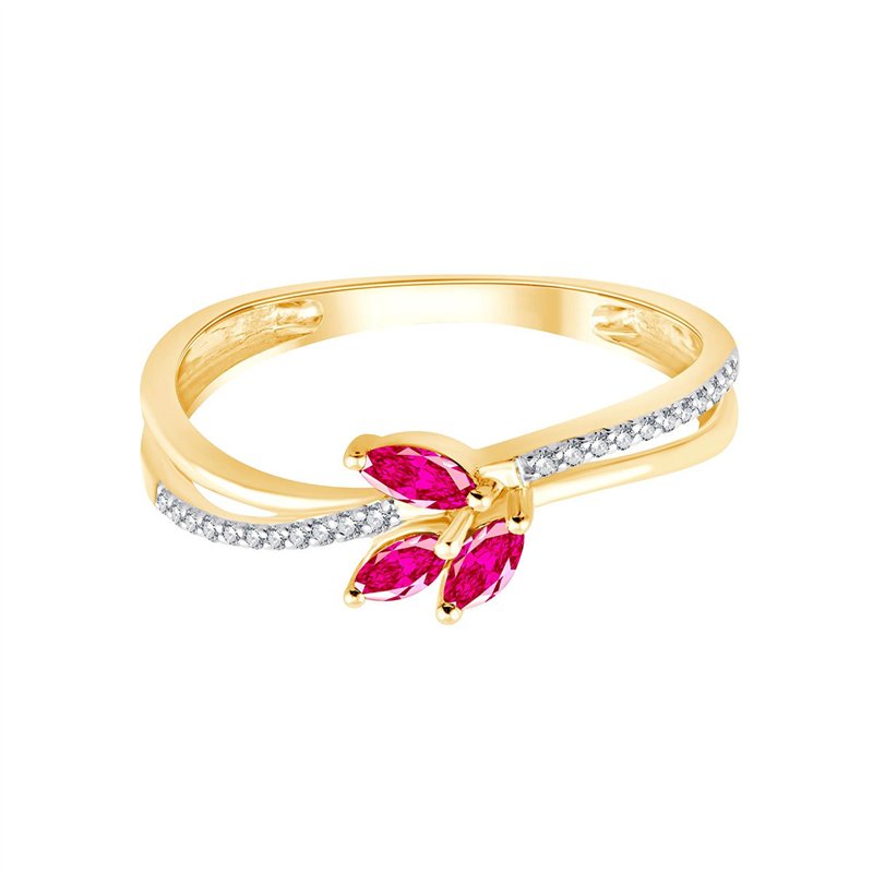 Toi & Moi Rubis & Diamants 0,05ct