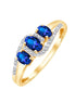 Trilogie saphirs et diamants 0,05 ct