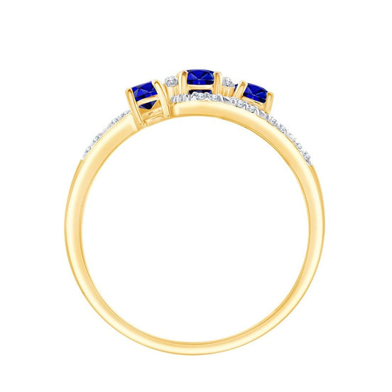 Trilogie saphirs et diamants 0,05 ct