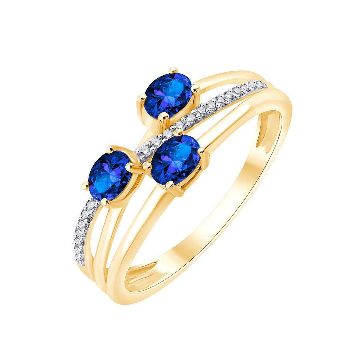 Toi & Moi Saphir & Diamants 0,04ct I