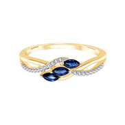 Toi et Moi Saphir et Diamants 0,05ct