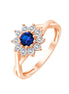 Solitaire Entouré Saphir & Diamants 0,06ct I