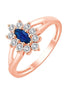 Solitaire accompagné saphir et diamants 0,06ct
