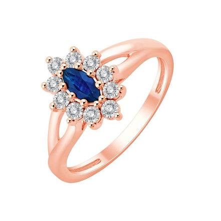 Solitaire accompagné saphir et diamants 0,06ct